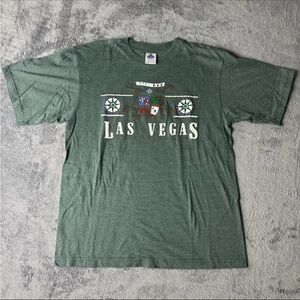 90s Vintage Las Vegas NV Nevada Graphic Gray Shirt Tee VTG 1990s XLarge